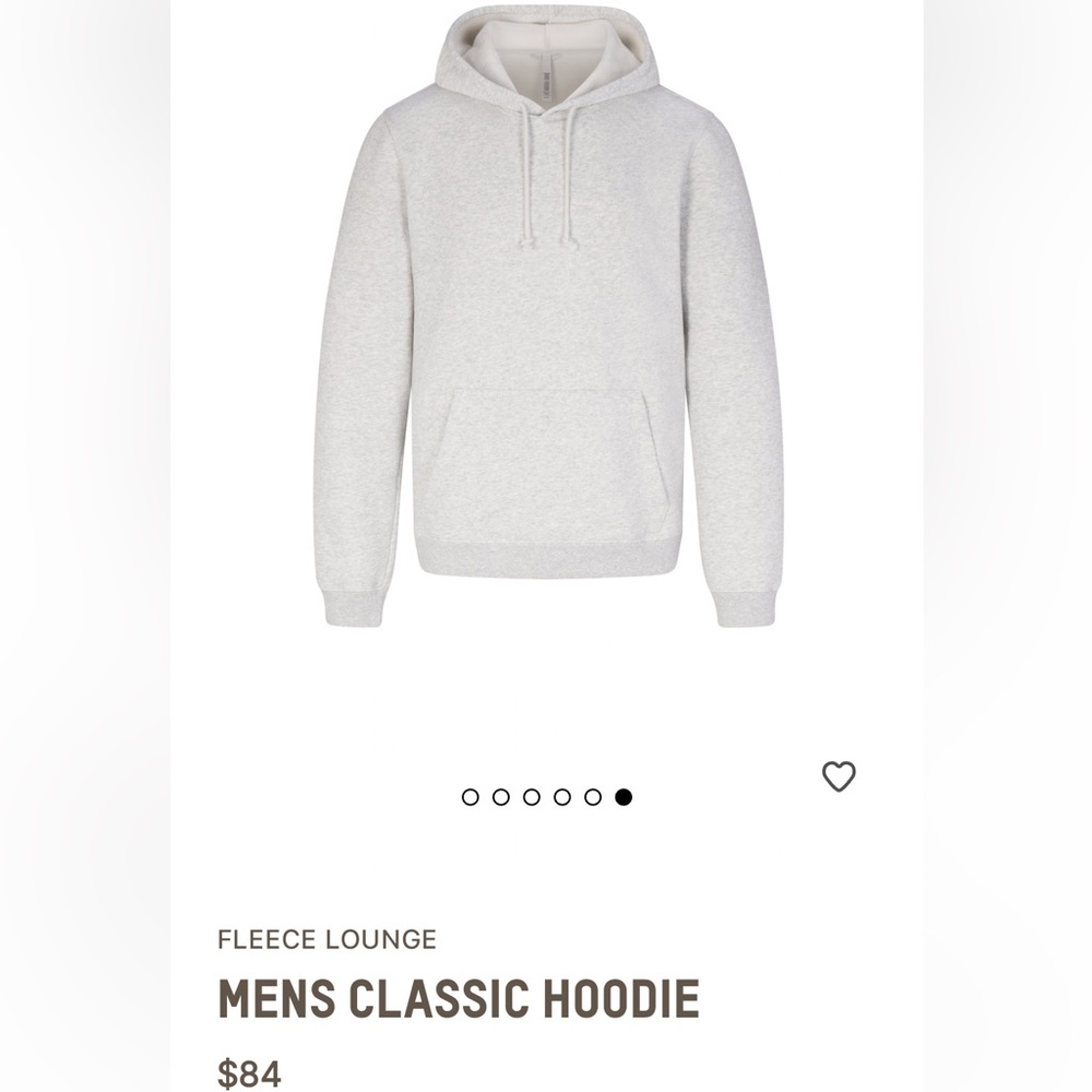 SKIMS Lounge Fleece Classic Hoodie - light heather grey